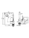 Mitigeur Escamotable ACTIVE L avec douchette - FRANKE - franke_mitigeur_escamotable_cuisine_active_plan