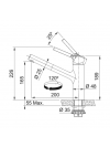 MITIGEUR TAROS NEO TOUT INOX - FRANKE - franke_taros_mitigeur_douchette_inox_schema