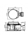 Bonde pour receveur douche - LAITON POLI - HORUS - horus_bonde_siphoide_douche_schema