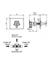 Corps de mitigeur thermostatique à encastrer - ZEPHYR - HORUS - horus_z_phyr_mitigeur_de_douche_complet_encastrer_avec_inverseur_2_sorties_93.591_dimension_et_schema