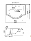 LAVABO CERAMIQUE CHAMBORD A ENCASTRER - labao_encastre_ondyna_chambord_wch10-30_schema