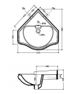 LAVABO D'ANGLE RETRO CHAMBORD - lavabo_angle_chambord_ondyna_cotes