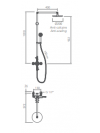 INDUSTRY - Mélangeur douche colonne et douchette thermostatique - MARGOT - margaux_industry_colonne_douche_shema_simple