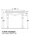 Pieds céramique pour lavabo PARIGI - pietement_c_ramique_lavabo_parigi100_ondyna_wpg1083_schema