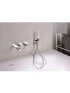 FACADE CHROME QUADRI 2 SORTIES MITIGEUR BAIN DOUCHE  MURAL ENCASTRE  - qm10851_amb