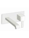 QUADRI MITIGEUR BLANC MAT LAVABO MURAL BEC CASCADE - qm27624