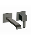 QUADRI MITIGEUR NOIR MAT LAVABO MURAL  A ROSASES BEC CASCADE - qm27713_1