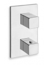 FAÇADE QUADRI 2 SORTIES THERMOSTATIQUE DOUCHE CHROME - quadri_facade_mitigeur_douche_thermostatique_2_sorties_laiton_chrome_qx85251