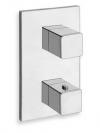 FAÇADE QUADRI 3 SORTIES THERMOSTATIQUE DOUCHE MITIGEUR CHROME - quadri_facade_mitigeur_douche_thermostatique_3_sorties_laiton_chrome_qx85351