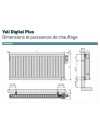 YALI DIGITAL PLUS - Radiateur électrique - FINIMETAL - radiateur_yali_digital_plus_dimensions_et_puissances