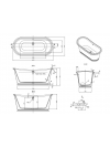 Baignoire Ilot BALTHAZAR A DOUBLE EXTREMITE  1675 MM - schema_baignoire_balthazar_burlington_1