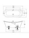 Baignoire Ilot BATEAU BURLINGTON 164 cm - schema_baignoire_bateau_a__double_extremite__sur_pieds_burlington