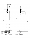 Bain-douche sur colonnes MYRIAD pour baignoire îlot - schema_bain_douche_sur_colonnes_myriad_pour_baignoire_a_pieds_55_798_ch