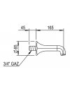 BEC BAIN MURAL ASCOTT longueur 165 mm - schema_bec_bain-mural_20_471-ascott-horus