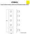 FAÇADE 4 SORTIES THERMOSTATIQUE DOUCHE TRIVERDE  - schema_douche_laiton_triverde_thermostatique_2_sorties_sans_mecanisme_xt88451