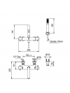 MITIGEUR BAIN-DOUCHE THERMOSTATIQUE MINOE  - schema_mitigeur_bain_douche_thermostatique_mural_complet_avec_croisillons_47_714_49714