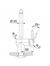 Mitigeur Inox escamotable à douchette monojet extractible ATLAS NEO - schema_mitigeur_escamotable_avec_douchette_monojet_extractible_atlas_neo_franke
