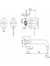 MITIGEUR LAVABO MURAL COX CHROME - PAINI - schema_mitigeur_lavabo_mural__88208