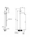 Bain-douche sur Monocolonne MINOÉ pour baignoire îlot - schema_mitigeur_monocolonne_minoe_horus_47799