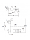 MITIGEUR QUADRI BAIN-DOUCHE MURAL   - schema_mitigeur_quadri_bain_douche_mural_chrome_qm10751_1