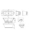 Baignoire Ilot BRINDLEY avec tablier 1700 MM - BURLINGTON - shema_baignoire_brindley_1800_mm_burlington