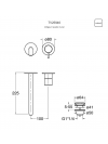 MITIGEUR NOIR MAT LAVABO MURAL 225 mm TRIVERDE  - tv25956_triverde_lavabo_mural_mitigeur_ondyna_sch_ma_2
