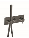 PACK ENCASTRE NOIR MAT DOUCHE 2 SORTIES THERMOSTATIQUE TRIVERDE CLASSIQUE - tv60813_2