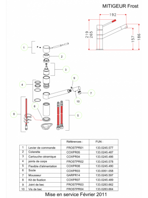 Pièces détachées pour FROST - FRANKE