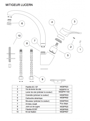 Cartouche céramique - LUCERN - FRANKE