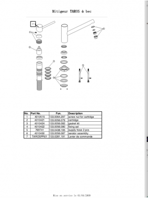 Cartouche Ceramique mitigeur TAROS - FRANKE