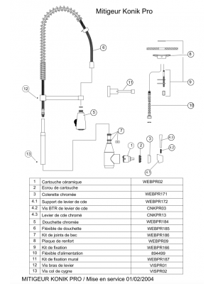 Cartouche céramique - KONIC - FRANKE