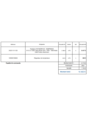 DEVIS N° 2610/CCB/DAVELEC