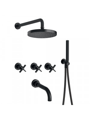 BAIN DOUCHE ENCASTRÉ NOIR MAT CROSS ROAD