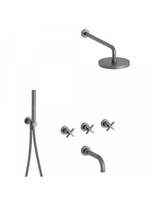 BAIN DOUCHE ENCASTRÉ MÉTAL BROSSÉ CROSS ROAD