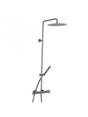 COLONNE THERMOSTATIQUE CHROMÉ MÉTAL BROSSÉ CROSS ROAD