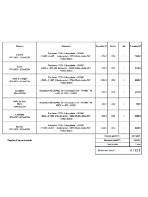DEVIS N° 2603/CCB/Van De Woestyn