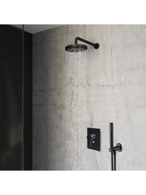 PACK DOUCHE ENCASTREE OMEGA 2 SORTIES BLACK MAT