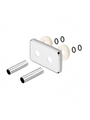 Ensemble de masquage plaque + caches tubes entraxe 50mm chromé