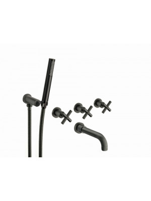 PACK ENCASTRE NOIR MAT BAIN-DOUCHE MELANGEUR 2 SORTIES EXECUTIVE