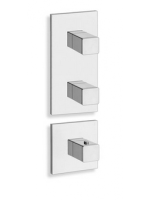 FAÇADE QUADRI 2 SORTIES THERMOSTATIQUE DOUCHE MITIGEUR CHROME