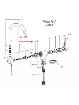 Butée de bec tube NATEO - JACOB DELAFON