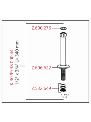 Colonnette KWC GASTRO K.30.99.38.000.44 – Hauteur 340 mm