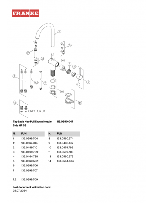 Mousseur LEDA PULL OUT Douchette - FRANKE