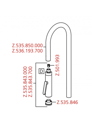 Col de cygne pour INOX - ONO - KWC