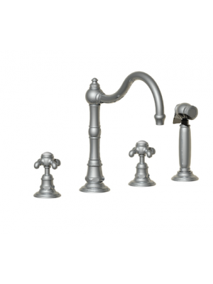 MELANGEUR EVIER 4 TROUS AVEC DOUCHETTE - MONTMARTRE - Vieux Bronze Vernis Mat - HORUS