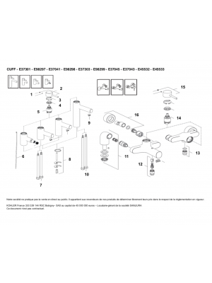 Pieces detachees pour CUFF - JACOB DELAFON