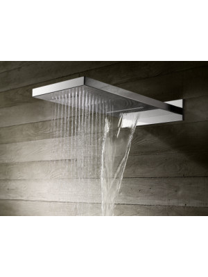 POMME DE DOUCHE MURALE ENCASTREE PLUIE + CASCADE