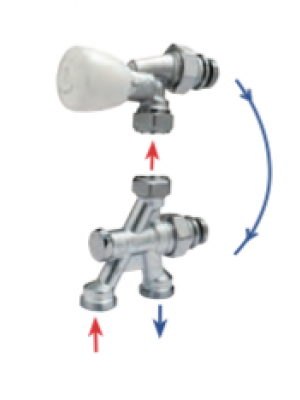 Robinet monotube 4 voies alésage 16 entraxe 35 mm