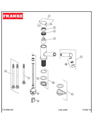 Pièces détachées pour ORBIT Douchette - FRANKE