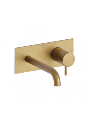 MITIGEUR OR BROSSÉ PVD 180 mm LAVABO MURAL  TRIVERDE 